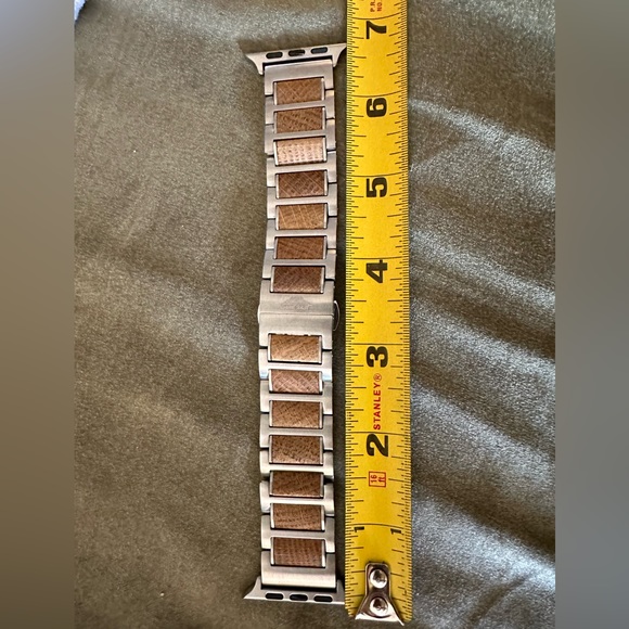 Stainless Steel and Whiskey Barrel Smartwatch Band - Picture 9 of 10